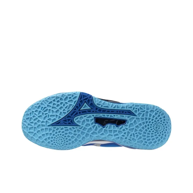 Mizuno Anti Slip Wear Resistant Low Top Training Shoes Unisex Blue White-4
