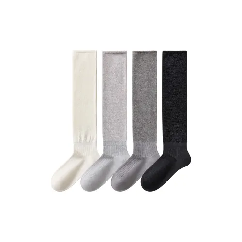 Temooues Knee-High Socks Women's Combo Set
