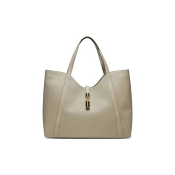 Furla Leather Tote Bag, Shopping Bag, Handbag Large Size Women's Beige