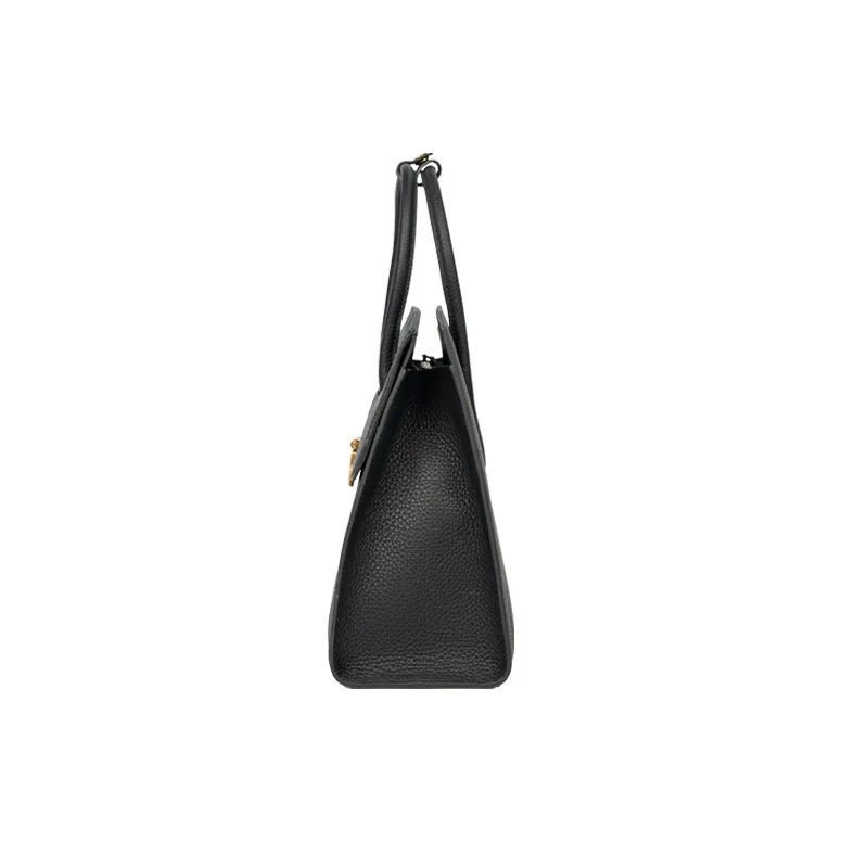 OMI Cow Head Leather Handbag Regular Women's Black/Ecru/Brown-2