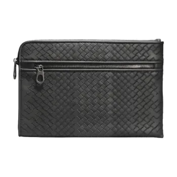 CMLZIUA Cow Leather Clutch Men's Black