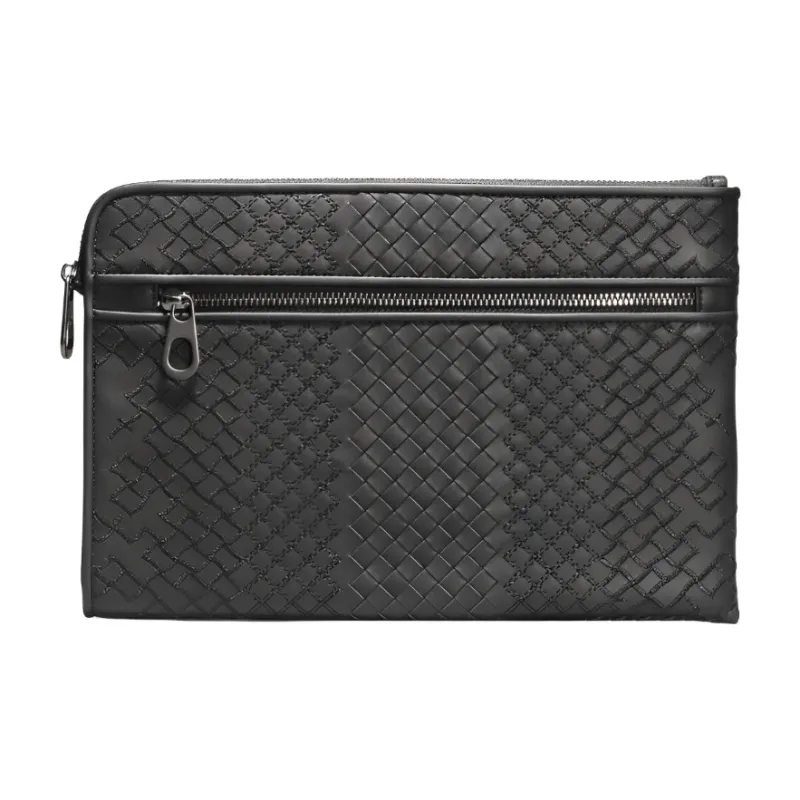 CMLZIUA Cow Leather Clutch Men's Black-0