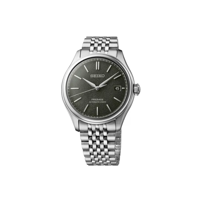 SEIKO Presage Series Automatic Mechanical Movement Stainless Steel Strap Watch 40.2mm Men's Watches Black Dial-0