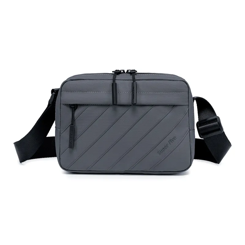 Super Five Polyester Shoulder Bag Crossbody Bag Unisex Black/Gray/Ecru/Blue-9