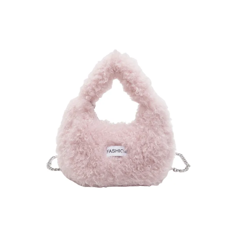 LUVISTRUE Plush One Shoulder Handbags Regular Women's Ecru/Gray/Pink/Khaki-15