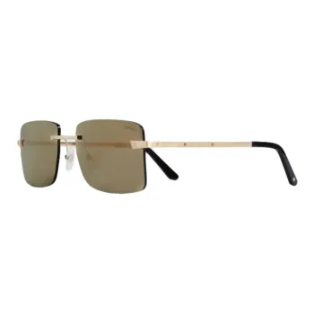 CARTIER Metal Rectangular Sunglasses Men's Gold