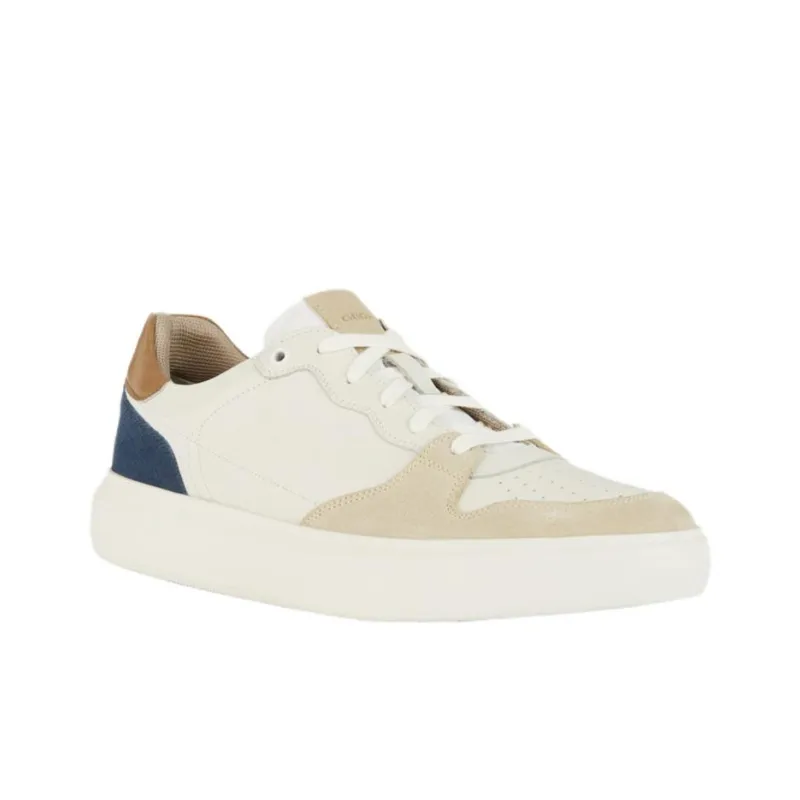 GEOX Deiven Anti Slip Wear Resistant Low Top Skateboard Shoes Men's Beige Brown Blue-1