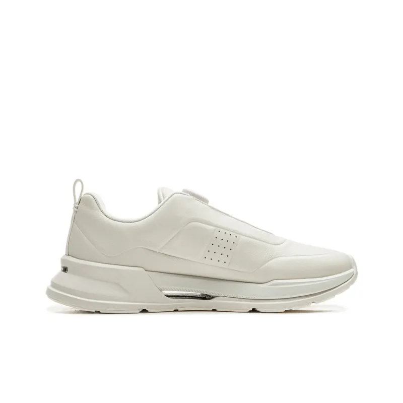 LI NING 1990 Commuter Series Durable Cushioning Low Top Casual Running Shoes Men's Ecru-1