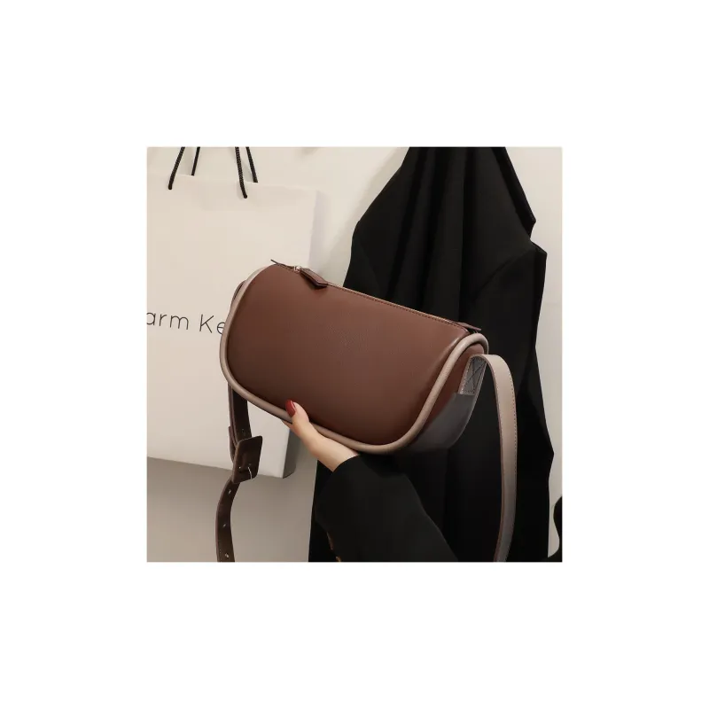 COMELY Cow Leather Patchwork Synthetic Leather Dumpling Bag Pillow Bag Shoulder Bag Crossbody Bag Regular Women's Ecru-1