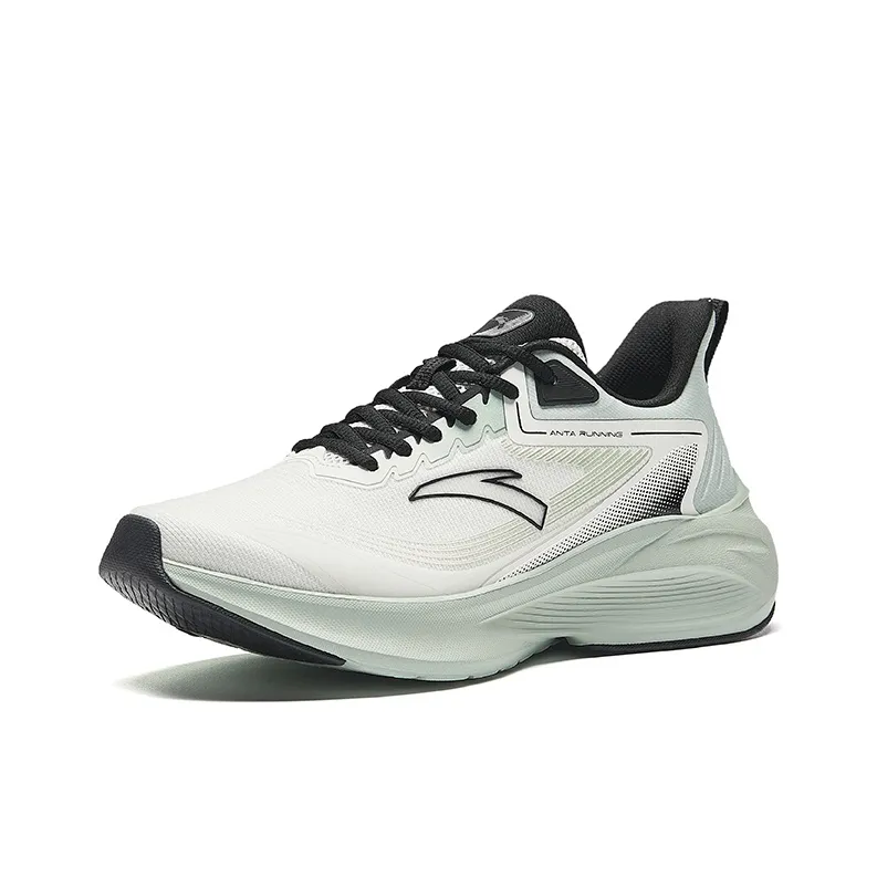 Anta Anti Slip Wear Resistant Low Top Running Shoes Men's White Green Black-1