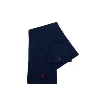 Polo Ralph Lauren Pony Motif Scarf And Beanie Set