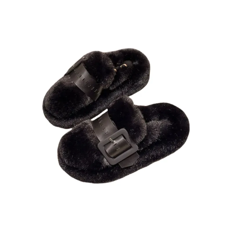 Meter Platform Fuzzy Slippers For Women's Fall And Winter Platform Mules Advanced Padded Shoes For Kids And Adults-5