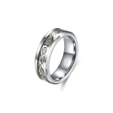 Celtic Dragon Pattern Finger Rings Silver Dragon (Width 6mm)