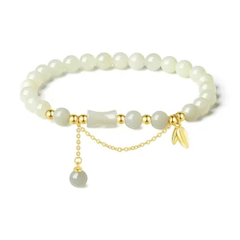 Furunlai Hetian Jade Bracelets Pale Greenish White Jade Unisex