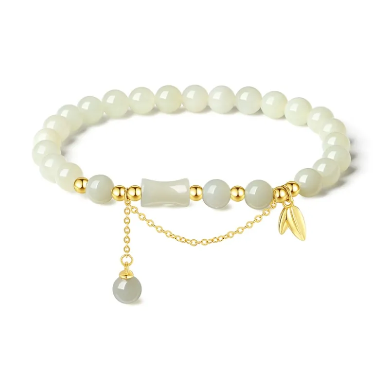 Furunlai Hetian Jade Bracelets Pale Greenish White Jade Unisex-0