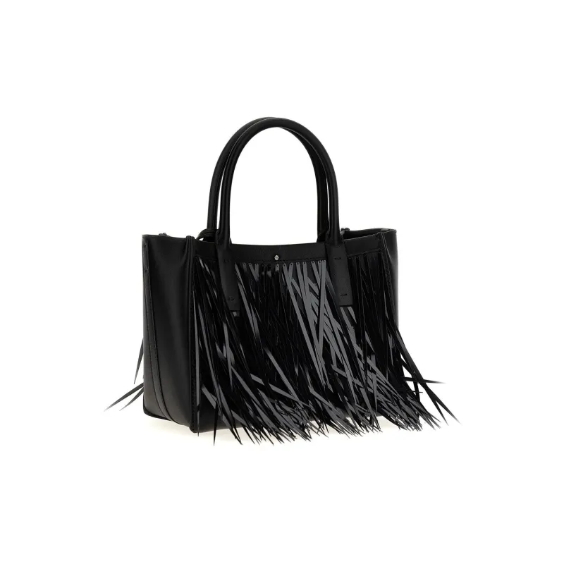 Valentino Vlogo Calfskin Tote Bag Shopping Bag Shoulder Bag Crossbody Bag Handbag Small Size Women's Black-1