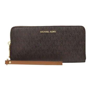 MICHAEL KORS Canvas Cotton, Polyester Polyurethane Wallet Large Size Women's Brown