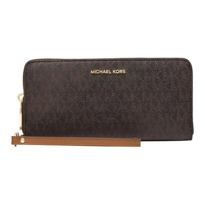 MICHAEL KORS Canvas Cotton, Polyester Polyurethane Wallet Large Size Women's Brown-0