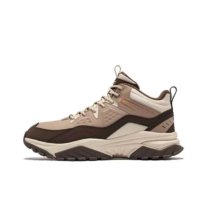Erke Warm Sun 2 Anti Slip Wear Resistant High Top Casual Shoes Men's Taupe Dark Rosewood-0