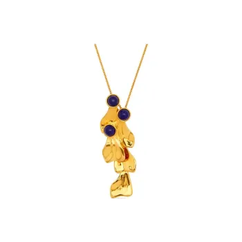 Oscar De La Renta Cabochon Petal Pendant Necklace