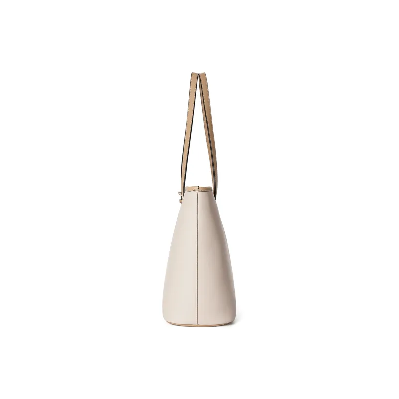 MEXICAN Polyurethane Leather Tote Bag, Shopping Bag, Shoulder Bag Tubas Women's Ecru & Apricot/Ecru & Coffee-3