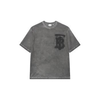 Burberry Men Monogram Motif Cotton Oversized T shirt Charcoal Grey