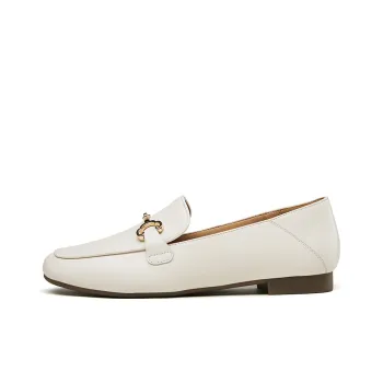 KANGNAI Horsebit Flat Women's Ecru Black Soft