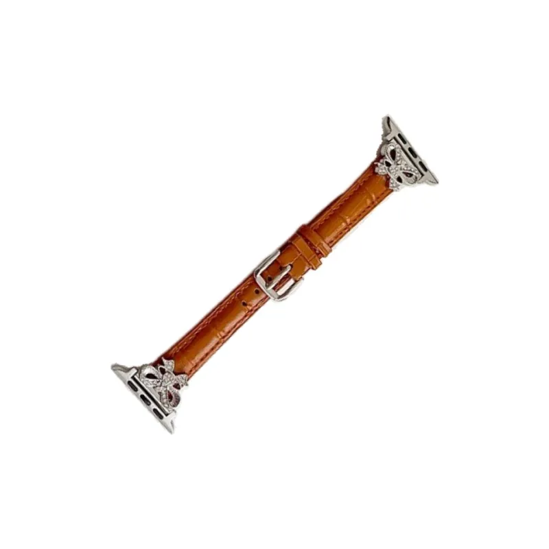 Warbler Dew Compatible With Apple Watch Apple Watch Band S9/S8/SE/7/6/5/4/3 Bamboo Pattern Bowknot Belt Apple Strap-16