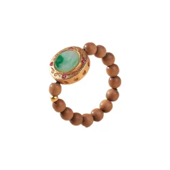 Moon Seal Hundred Rivers Laoshan Sandalwood Rings Women's
