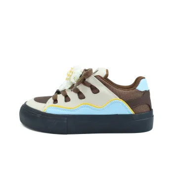 B10CROWN Anti Slip And Wear Resistant Breathable Low Top Skateboard Shoes Women's Sea Salt Milk Coffee