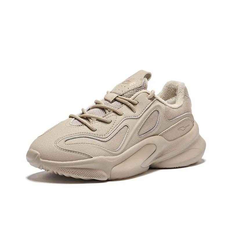 Erke Boundary 2V2 Padded Edition Cushioning Warm Rebound Low Top Casual Shoes Women's Light Linen-2