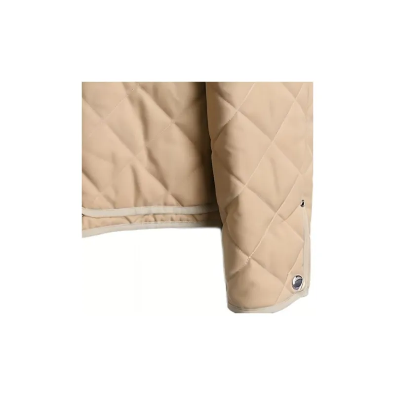 Burberry Check Wool Blend Quilted Jacket Soft Fawn-4