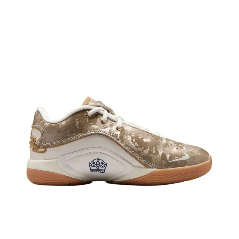 Nike LeBron 22 Anti Slip Wear Resistant Low Top Children's Basketball Shoes Beige Gold Unisex-1
