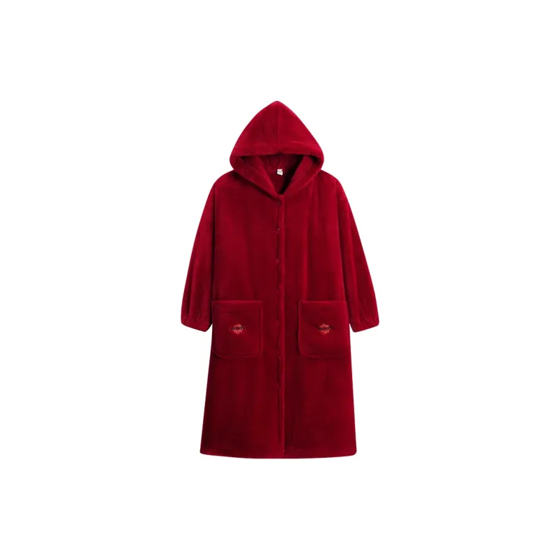 Sha Qian Pajama Robe Women's Red-0