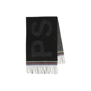 Paul Smith Acrylic Wool Knit Scarves Unisex Black