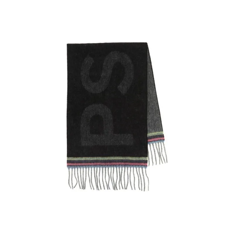 Paul Smith Acrylic Wool Knit Scarves Unisex Black-0