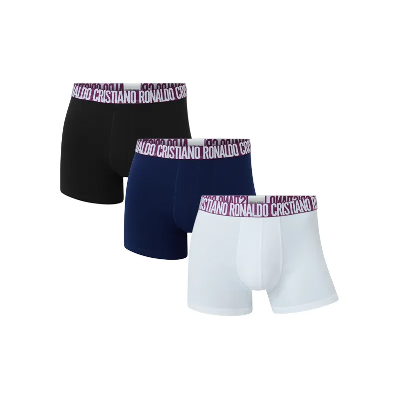 CR7 CRISTIANO RONALDO Boxer Shorts Men's 3 Pack Obsidian Black/Moon White/Deep Sea Blue-1