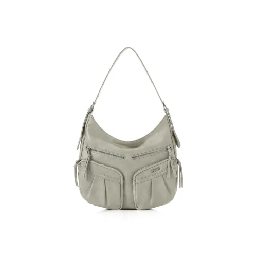 SQUARE Line Cow Leather Multi-Pocket Workwear Crossbody Bag Shoulder Bag Large Size Women's Multicolor