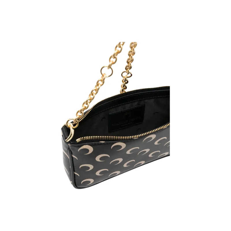 Marine Serre Calfskin Handbag, Shoulder Bag Women's Black-3