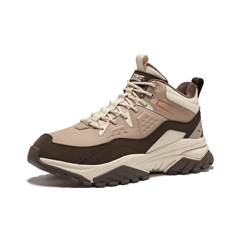 Erke Warm Sun 2 Anti Slip Wear Resistant High Top Casual Shoes Men's Taupe Dark Rosewood-2