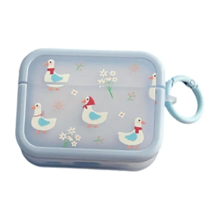 Kona Chun Compatible With AirPods 1/2/3 TPU Fresh Cute Daylily Large Goose High Value Fully Enclosed Headphone Cases-1