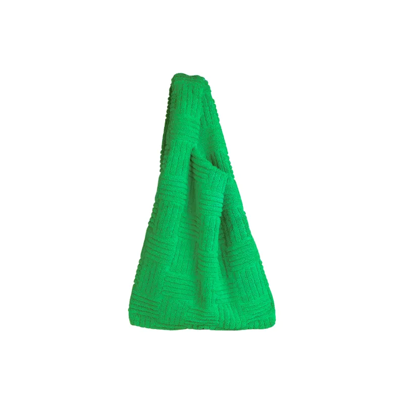 Bottega Veneta Towel Fabric Handbag Regular Unisex Green-2
