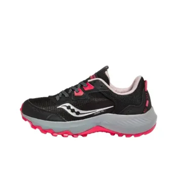 Saucony AURA TR Anti Slip Wear Resistant Low Top Casual Running Shoes Women's Black Gray Red