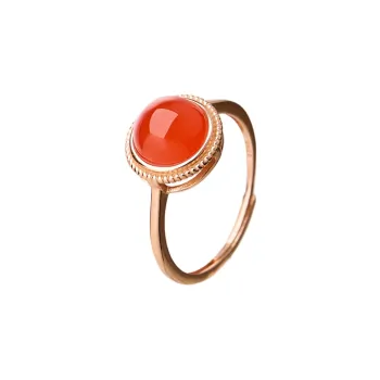 Honglangji Southern Red Agate Rings Women's