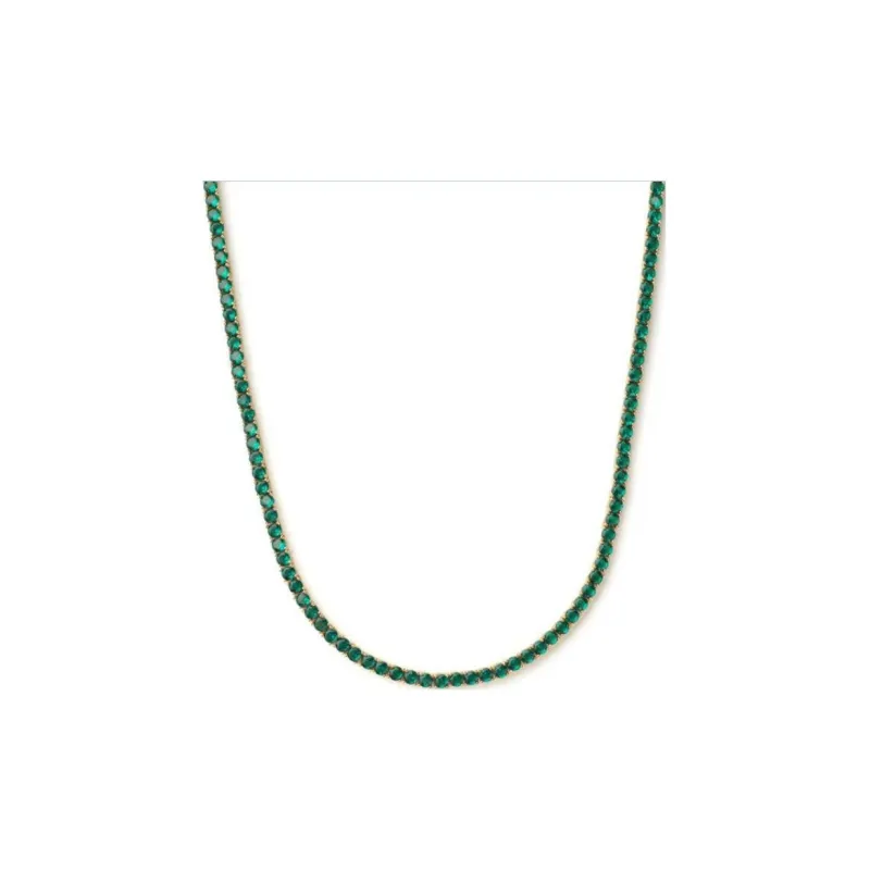 Crystal Haze 18k Gold-Plated Brass Necklaces Women's Green-0