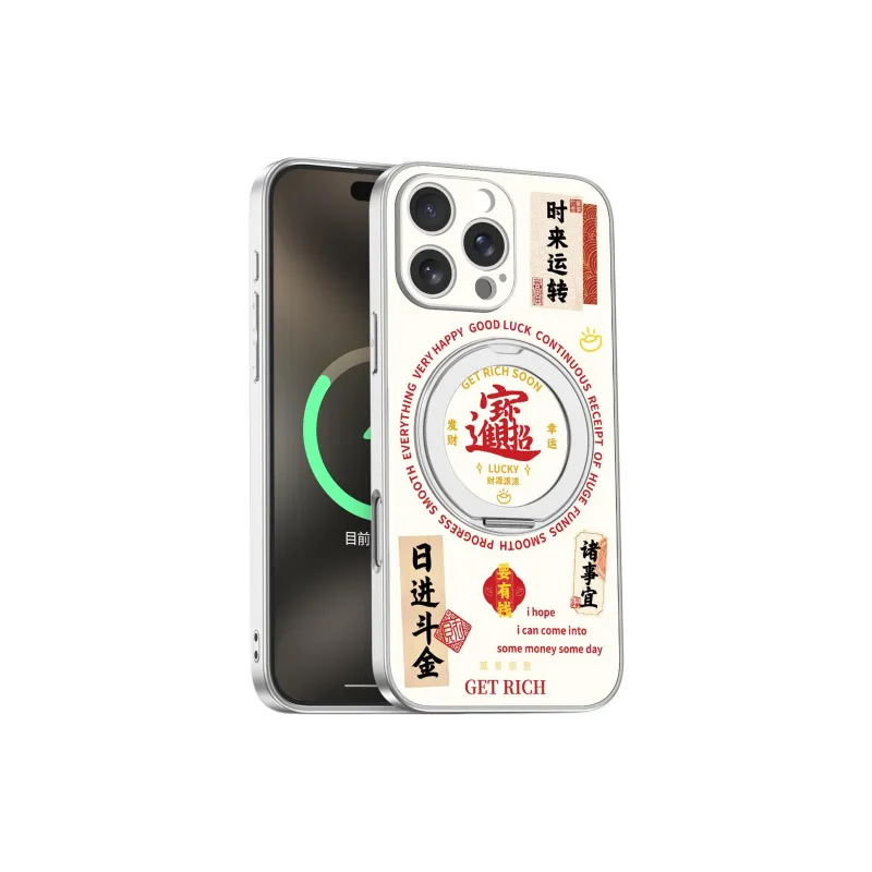 VPOWER Acrylic Material 360° Swivel Bracket Phone Cases Compatible With Apple 16/15/14/13/PRO/MAX Apple-6