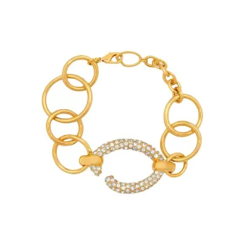 Oscar De La Renta Pavé O Chain link Bracelet