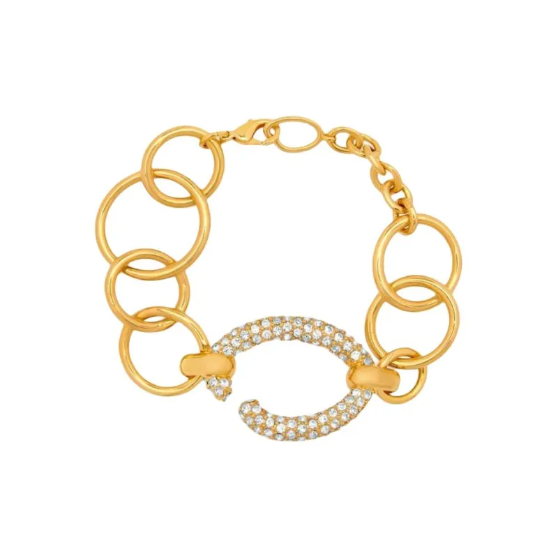 Oscar De La Renta Pavé O Chain link Bracelet-0