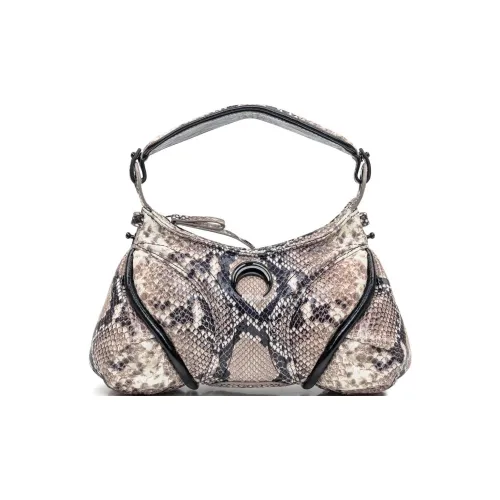 Marine Serre Logo Plaque Python Print Top Handle Bag