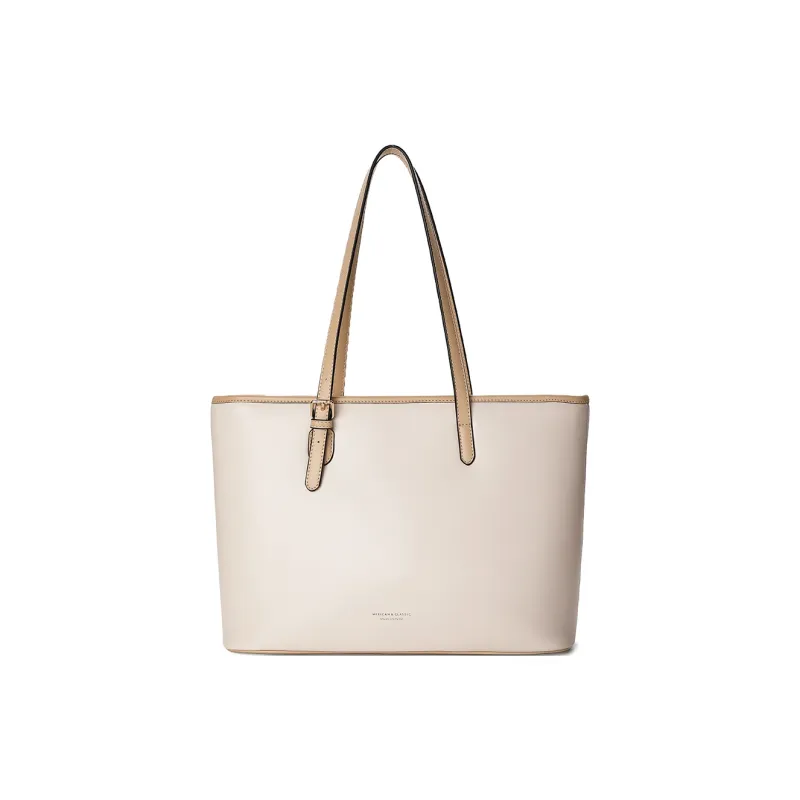MEXICAN Polyurethane Leather Tote Bag, Shopping Bag, Shoulder Bag Tubas Women's Ecru & Apricot/Ecru & Coffee-1